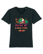 Please Be Christmas Tricou mânecă scurtă guler V Bărbat Presenter