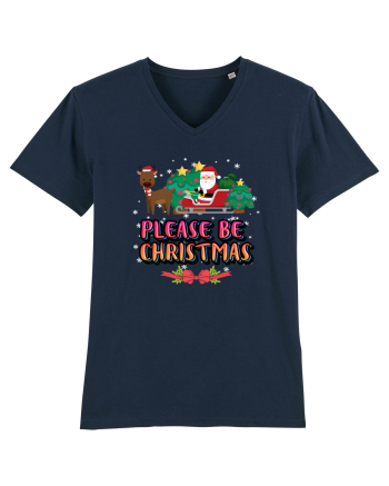 Please Be Christmas French Navy