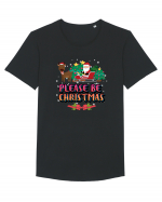 Please Be Christmas Tricou mânecă scurtă guler larg Bărbat Skater