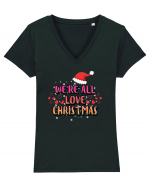 We're All Love Christmas Tricou mânecă scurtă guler V Damă Evoker