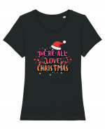 We're All Love Christmas Tricou mânecă scurtă guler larg fitted Damă Expresser