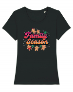 Family Season Tricou mânecă scurtă guler larg fitted Damă Expresser