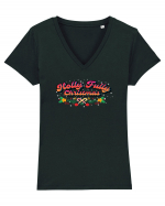 Holly Fully Christmas Tricou mânecă scurtă guler V Damă Evoker