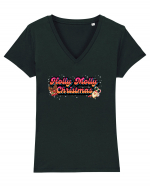 Holly Molly Christmas Tricou mânecă scurtă guler V Damă Evoker