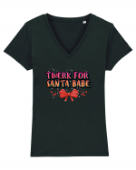 Twerk For Santa Babe Tricou mânecă scurtă guler V Damă Evoker