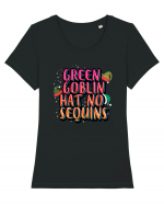 Green Goblin Hat No Sequins Tricou mânecă scurtă guler larg fitted Damă Expresser