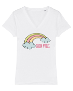 Curcubeu Tricou mânecă scurtă guler V Damă Evoker