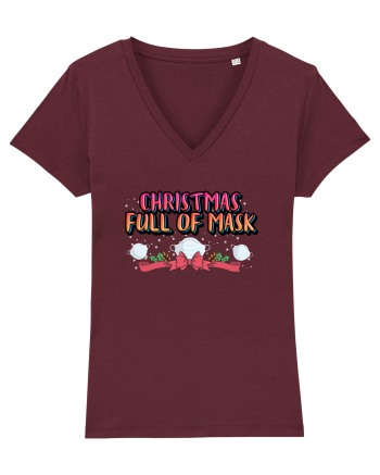 Christmas Full Of Mask Burgundy