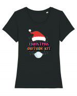 Christmas Outside Kit Tricou mânecă scurtă guler larg fitted Damă Expresser