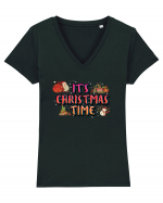 It's Christmas Time Tricou mânecă scurtă guler V Damă Evoker