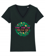 Time For The Mistletoe Tricou mânecă scurtă guler V Damă Evoker