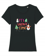 It's Snowy Time Tricou mânecă scurtă guler larg fitted Damă Expresser