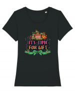 It's Time For Gift Tricou mânecă scurtă guler larg fitted Damă Expresser