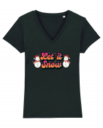 Let It Snow Tricou mânecă scurtă guler V Damă Evoker