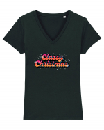 Classy Christmas Tricou mânecă scurtă guler V Damă Evoker