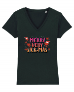 Merry Very Sick-Mas Tricou mânecă scurtă guler V Damă Evoker