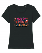 Merry Very Sick-Mas Tricou mânecă scurtă guler larg fitted Damă Expresser