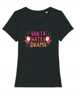 Santa Hates Drama Tricou mânecă scurtă guler larg fitted Damă Expresser