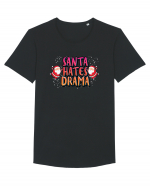 Santa Hates Drama Tricou mânecă scurtă guler larg Bărbat Skater