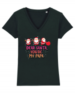 Dear Santa, You're My Papa Tricou mânecă scurtă guler V Damă Evoker