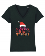 Santa Is In My Heart Tricou mânecă scurtă guler V Damă Evoker