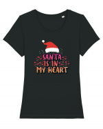 Santa Is In My Heart Tricou mânecă scurtă guler larg fitted Damă Expresser