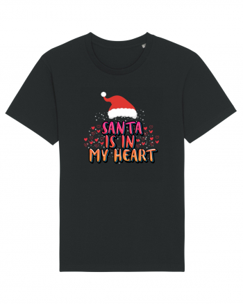 Santa Is In My Heart Black