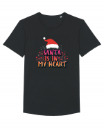 Santa Is In My Heart Tricou mânecă scurtă guler larg Bărbat Skater