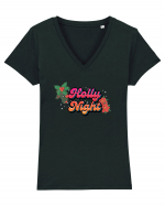 Holly Night Tricou mânecă scurtă guler V Damă Evoker