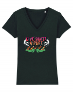 Give Santa A Puff Tricou mânecă scurtă guler V Damă Evoker