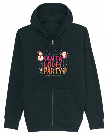 Santa Loves Party Black