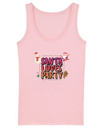 Santa Loves Party Cotton Pink