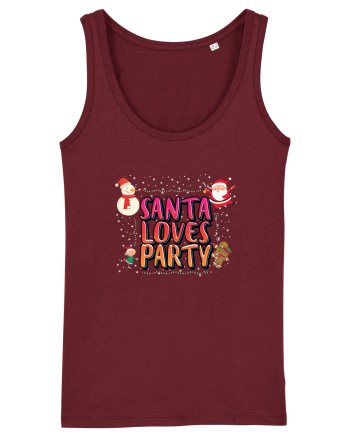 Santa Loves Party Burgundy