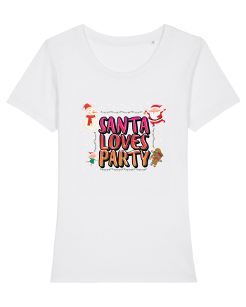 Santa Loves Party White