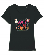 Santa Loves Party Tricou mânecă scurtă guler larg fitted Damă Expresser