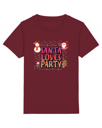 Santa Loves Party Burgundy