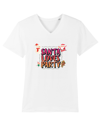 Santa Loves Party White