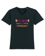 It's Santa What's Your Emergency Tricou mânecă scurtă guler V Bărbat Presenter