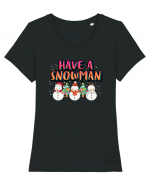 Have A Snowman Tricou mânecă scurtă guler larg fitted Damă Expresser