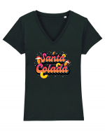 Santa Colada Tricou mânecă scurtă guler V Damă Evoker