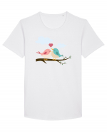 Doua păsărele Tricou mânecă scurtă guler larg Bărbat Skater
