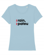 No rain, no pateu Tricou mânecă scurtă guler larg fitted Damă Expresser