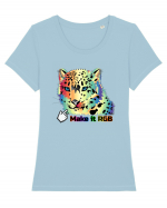 RGB Leopard Tricou mânecă scurtă guler larg fitted Damă Expresser