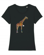 RGB Giraffe Tricou mânecă scurtă guler larg fitted Damă Expresser