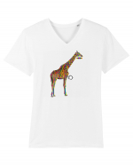 RGB Giraffe Tricou mânecă scurtă guler V Bărbat Presenter