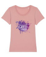 Art addicted Tricou mânecă scurtă guler larg fitted Damă Expresser
