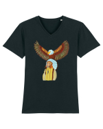 Nativ American Tricou mânecă scurtă guler V Bărbat Presenter