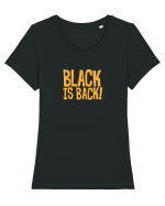 Black is Back! Tricou mânecă scurtă guler larg fitted Damă Expresser