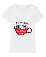 Mai mult decât prima cafea Tricou mânecă scurtă guler V Damă Evoker