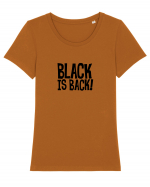 Black is Back! Tricou mânecă scurtă guler larg fitted Damă Expresser